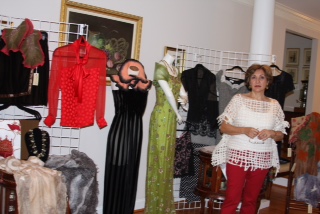 Solmaz with her designs